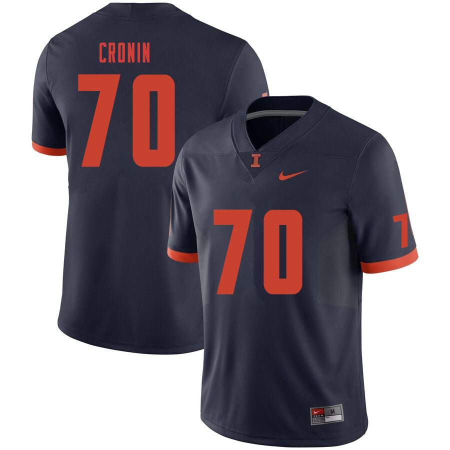 Men #70 Thomas Cronin Illinois Fighting Illini College Football Jerseys Sale-Navy